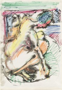 Erna kąpiąca się w wannie autorstwa Ernst Ludwig Kirchner