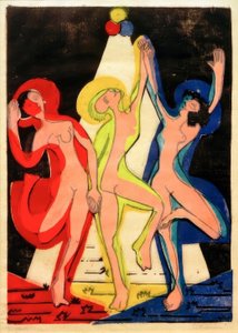 Kolorowy taniec autorstwa Ernst Ludwig Kirchner