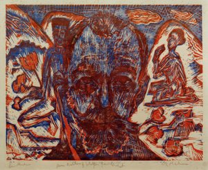Ferdinand Hodler / Hodlerkopf / Farbholzschnitt v. E.L.Kirchner autorstwa Ernst Ludwig Kirchner