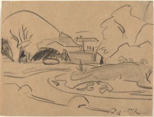 Ścieżki i pawilon w Dreźnie Grosser Garten autorstwa Ernst Ludwig Kirchner