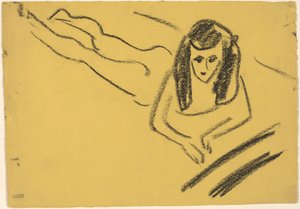 Fränzi leżący autorstwa Ernst Ludwig Kirchner