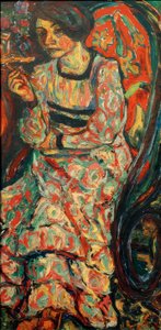 Kobieta na bujanym fotelu (Emmi Frisch) autorstwa Ernst Ludwig Kirchner