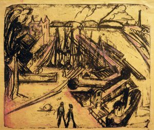 Freihafen Frankfurt nad Menem autorstwa Ernst Ludwig Kirchner