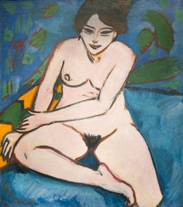 Niemiecki: Akt na niebieskim tle Akt na niebieskim tle autorstwa Ernst Ludwig Kirchner