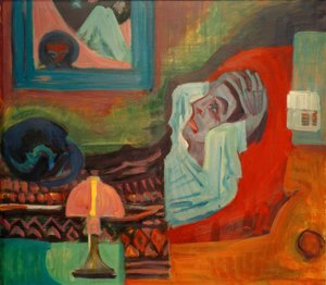 Chory w nocy (chory) autorstwa Ernst Ludwig Kirchner
