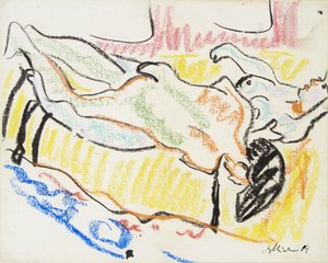 Zakochana para w studio Two Nudes, 1908-1909