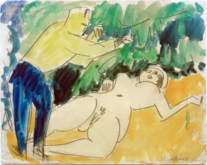 Malarz i modelka autorstwa Ernst Ludwig Kirchner