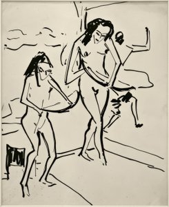 Bez tytułu (Marcella i Senta z kokardą) autorstwa Ernst Ludwig Kirchner