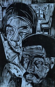 Para Chłopska w Chacie, 1919 autorstwa Ernst Ludwig Kirchner