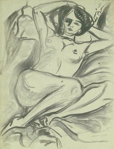 Akt leżący (Isabella), 1906 (węgiel na papierze)