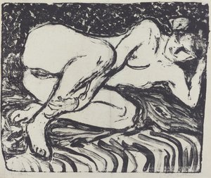 Leżąc nago autorstwa Ernst Ludwig Kirchner