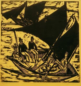 Żaglówki w pobliżu Fehmarn autorstwa Ernst Ludwig Kirchner
