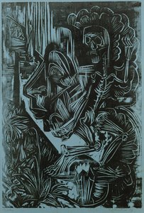 Autoportret z tańcem śmierci, 1917 autorstwa Ernst Ludwig Kirchner