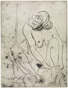 Dziewczynka wycierająca się do sucha / Dwie kobiety kąpiące się autorstwa Ernst Ludwig Kirchner