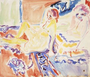 Siedzenie i leżenie autorstwa Ernst Ludwig Kirchner
