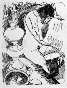 Siedząc czytanie akt autorstwa Ernst Ludwig Kirchner