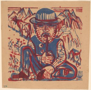 Palący chłop autorstwa Ernst Ludwig Kirchner