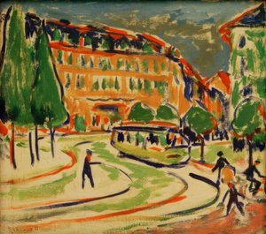 Tramwaj w Dreźnie autorstwa Ernst Ludwig Kirchner