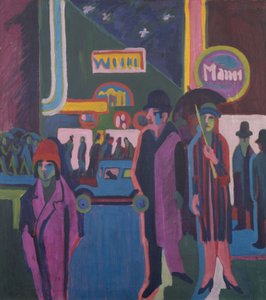 Scena uliczna nocą autorstwa Ernst Ludwig Kirchner