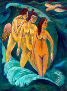 Trzech kąpiących się autorstwa Ernst Ludwig Kirchner