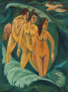 Trzech kąpiących się, 1913 autorstwa Ernst Ludwig Kirchner