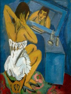 Toaleta; Kobieta przed lustrem autorstwa Ernst Ludwig Kirchner