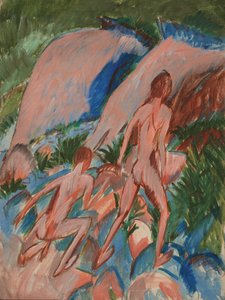 Dwie nagie postacie w krajobrazie, 1913