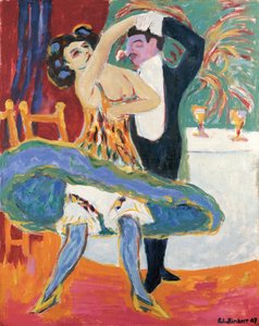 Teatr wodewilowy (angielska para tancerzy), ok. 1909 (olej na płótnie) autorstwa Ernst Ludwig Kirchner