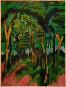 Leśne serce z różowym pierwszym planem autorstwa Ernst Ludwig Kirchner