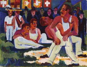 Zapaśnik; Ringer, 1923 autorstwa Ernst Ludwig Kirchner