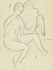 Młoda para w łazience autorstwa Ernst Ludwig Kirchner