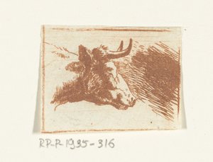 Krowa głowa w prawo autorstwa Ernst Willem Jan Bagelaar