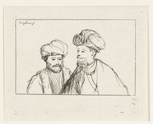 Portret dwóch mężczyzn w turbanach autorstwa Ernst Willem Jan Bagelaar