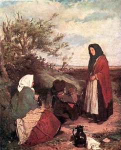 Cyganie na drodze (kolorowa litografia)