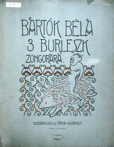 Okładka partytury na trzy burleski na fortepian Beli Bartoka (1881-1945) 1912 (kolor lito) autorstwa Ervin Voit