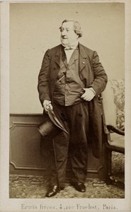 Portret kompozytora Gioachino Antonio Rossiniego 1792-1868, początek lat 60. XIX wieku. autorstwa Erwin Hanfstaengl