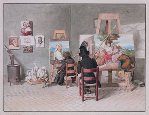 Bernhard Neher i Erwin Speckter w swoim studio w Rzymie, autor: Erwin Speckter autorstwa Erwin Speckter