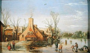 Wieś zimą, 1623 (olej na panelu)