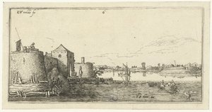 Fort z umocnieniami Tholen na Skaldzie Krajobrazy (tytuł serii) autorstwa Esaias van de Velde