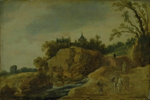 Skalisty krajobraz z zamkiem autorstwa Esaias van de Velde