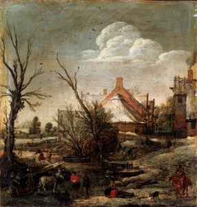 Zima, XVII wiek autorstwa Esaias van de Velde