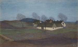 Farma w Zelandii (pastel) autorstwa Ester Almqvist
