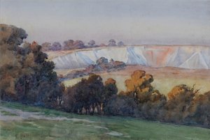 Coulsdon Quarry z Farthing Downs (wc na papierze)