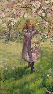 Zbieranie kwiatu jabłoni, 1901 autorstwa Ethel Horsfall Ertz