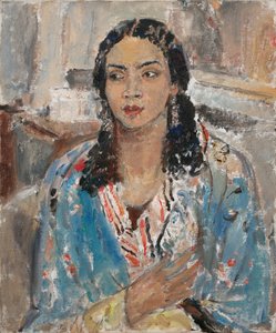 Niebieska kurtka (olej na płótnie) autorstwa Ethel Walker