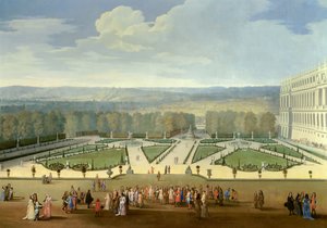 Promenada Ludwika XIV (1638-1715) z widokiem na północny parter w ogrodach Wersalu Obraz Etienne
