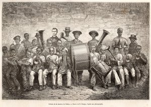 Orkiestra dziecięca w Gabonie, 1876 r. autorstwa Etienne Antoine Eugene Ronjat