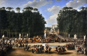 Procesja ślubna Napoleona I i Marie-Louise przekraczających Jardin des Tuileries 2 kwietnia