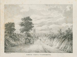 Tamworth - Daleki widok z północy: litografia, bd [1796-1865]