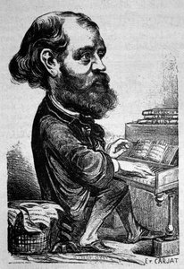Charles Gounod (1818 - 1893), francuski kompozytor, Karykatura Etienne Carjata. autorstwa Etienne Carjat